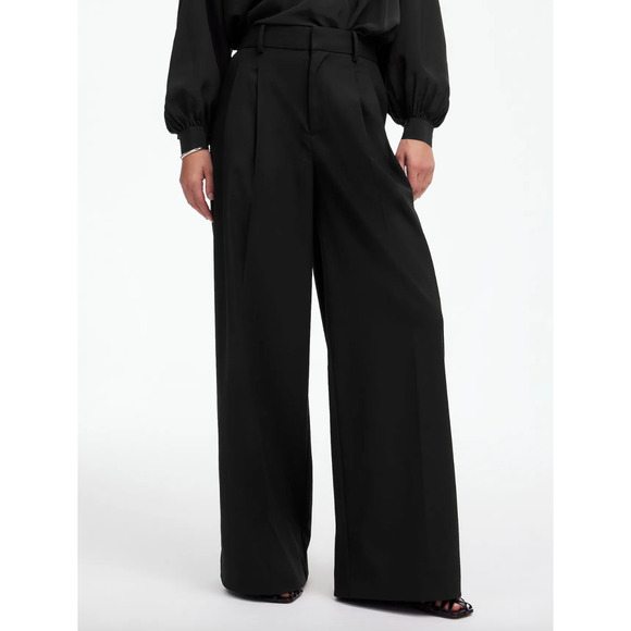 Madewell The Petite Harlow Superwide Leg Trouser Brushed Twill Black US 0 NWT - Picture 2 of 13